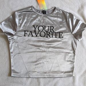 NWT Shein Silver Crop Top Large